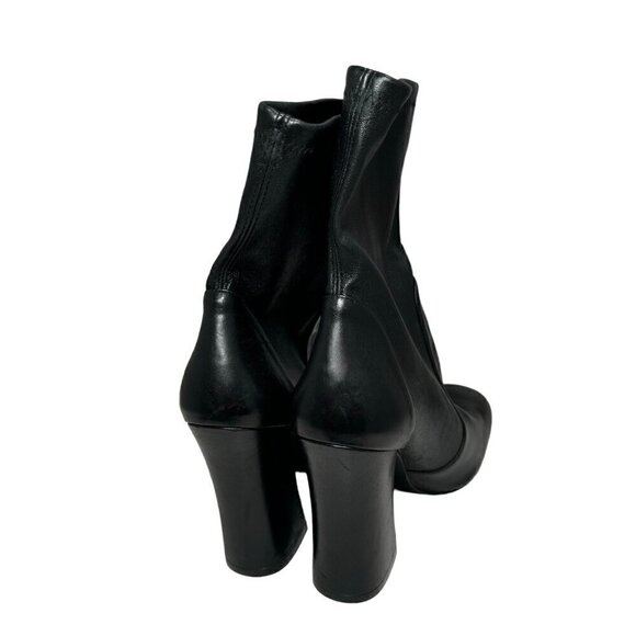Stuart Weitzman Curveblock 100 bootie in black leather Women's Size 11 New $650 - Picture 6 of 7